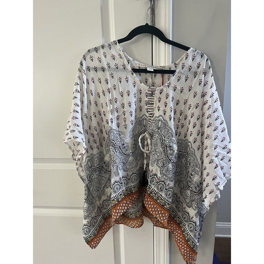 Raga Anthropologie Women’s Tunic Batwing Sleeve Boho Peasant Blouse Size Med